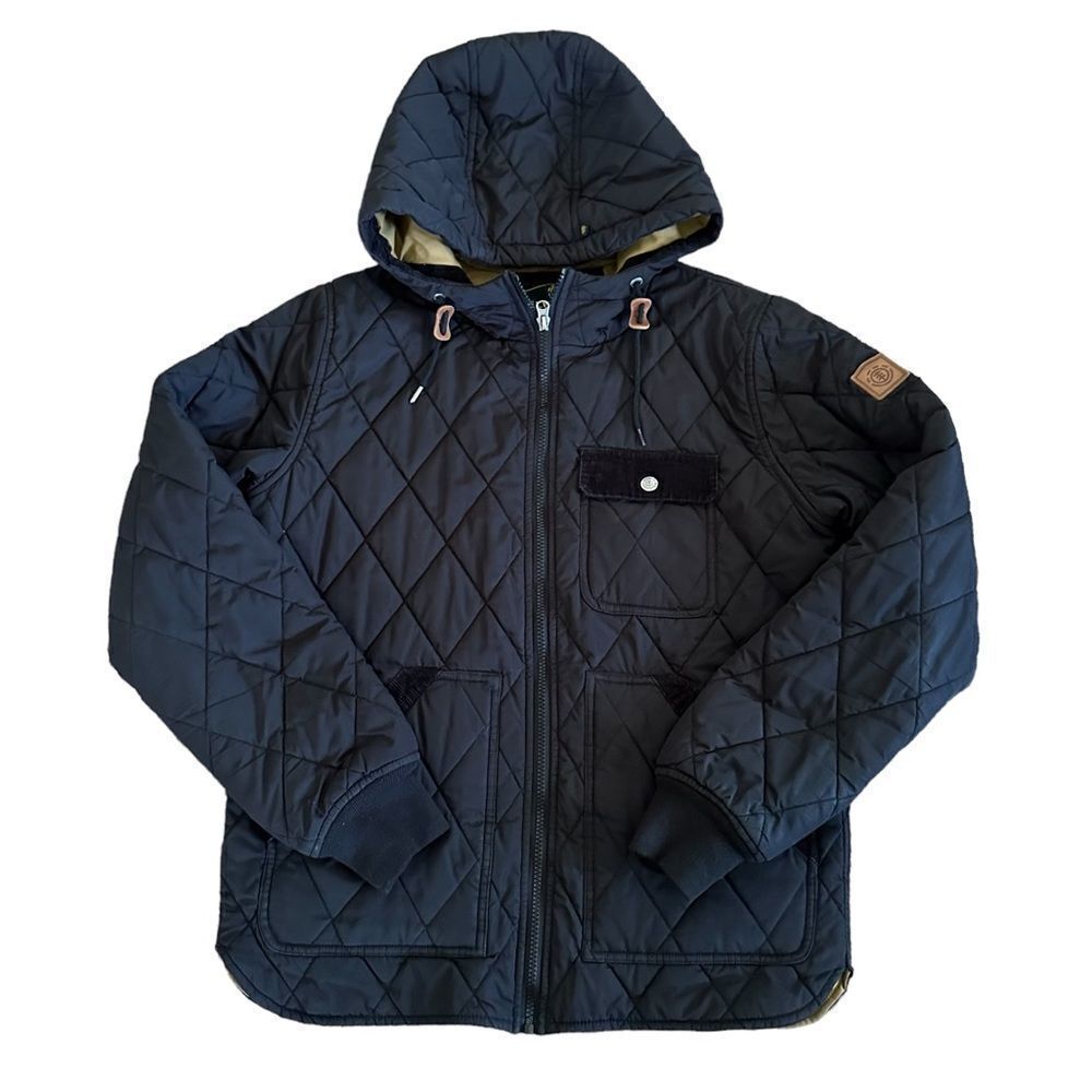Element Black Light Puffer Zip Loose Fit Casual Outdoor Jacket